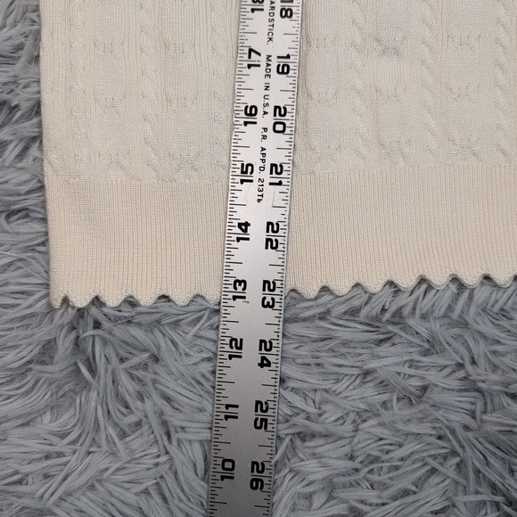 Adrianna Papell Sweater Womens XL Winter White Cable Stitch Preppy Comfort New - Picture 4 of 11